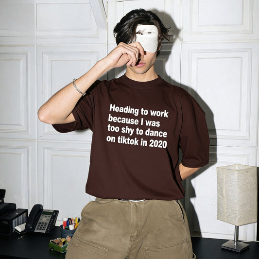 Too Shy in 2020 Relaxed T-Shirt – Chocolate Brown