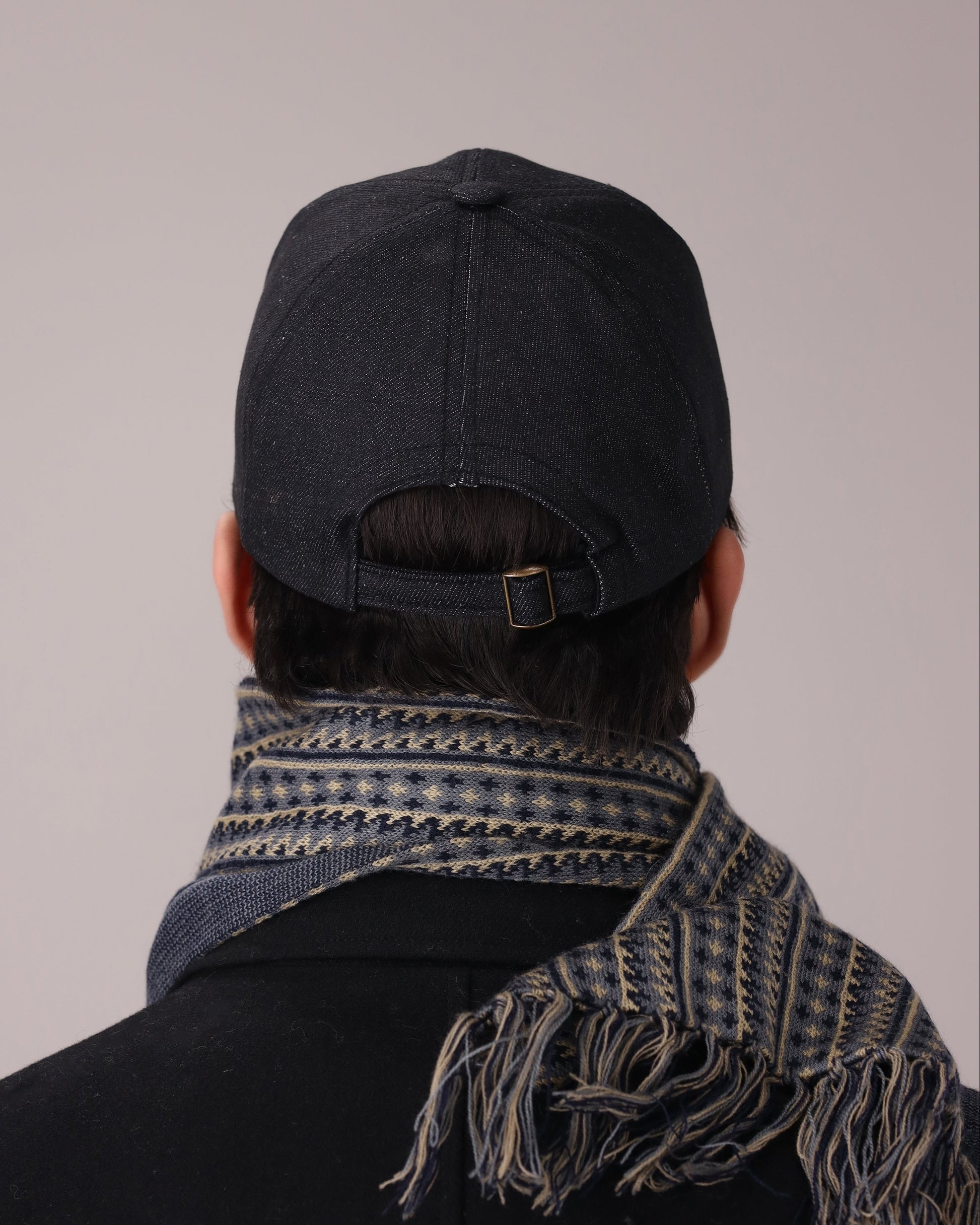 Black denim cap