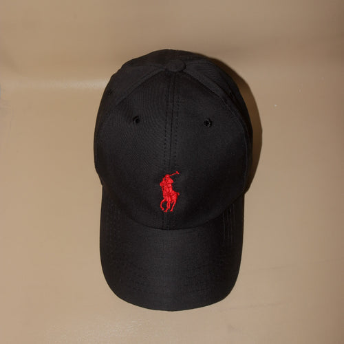 Black polo with red pony