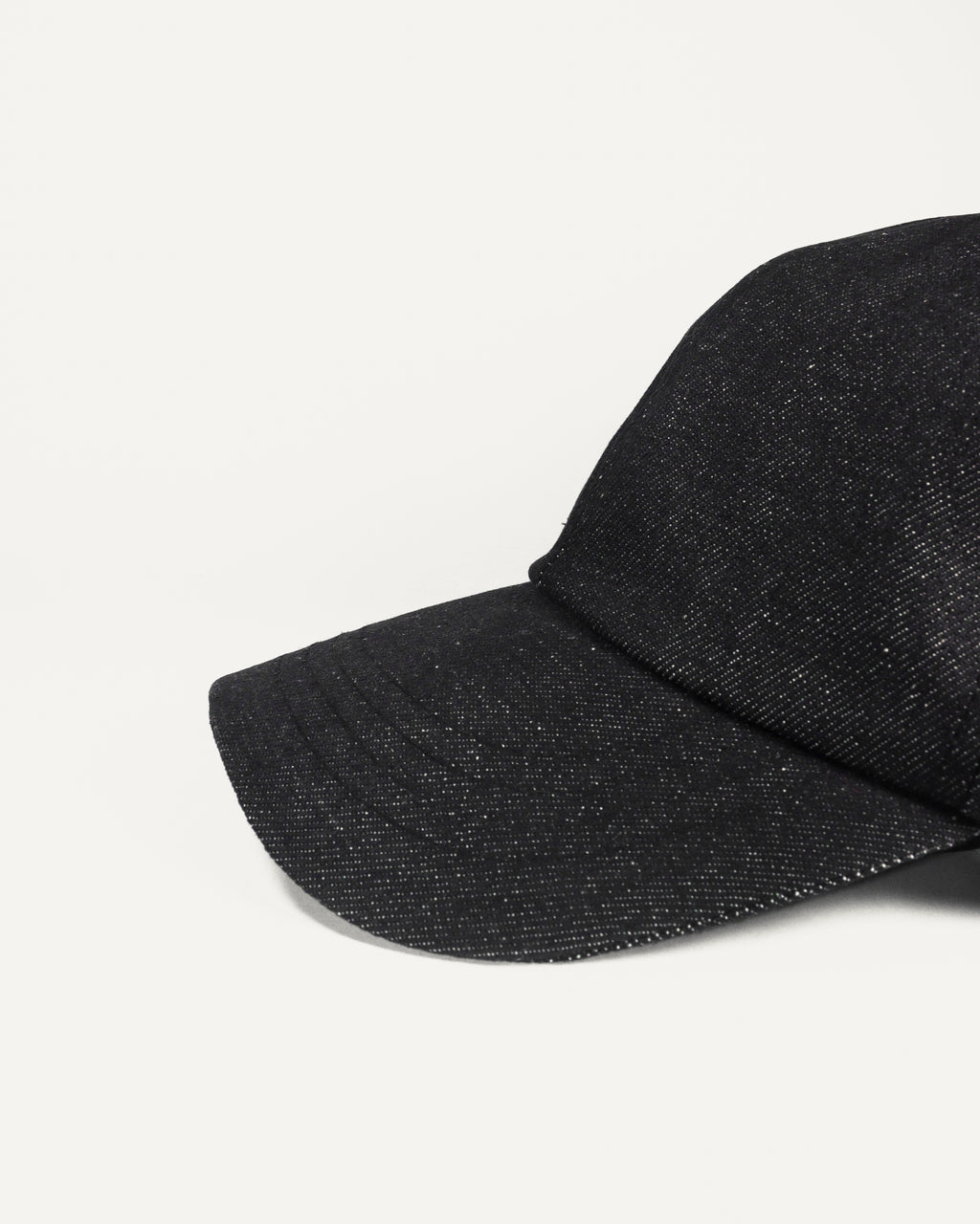 Black denim cap