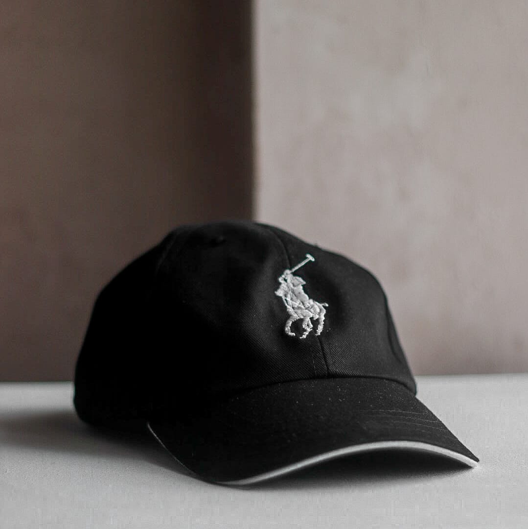 Big pony black polo cap